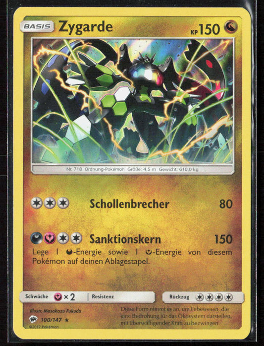 Pokemon TCG Zygarde 100/147 Drache 2017 Holo Nacht in Flammen NM